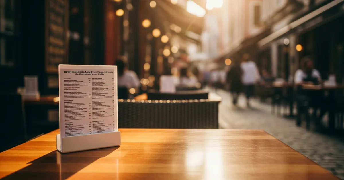 Turkey Implements New Price Transparency Regulations for Restaurants and Cafes