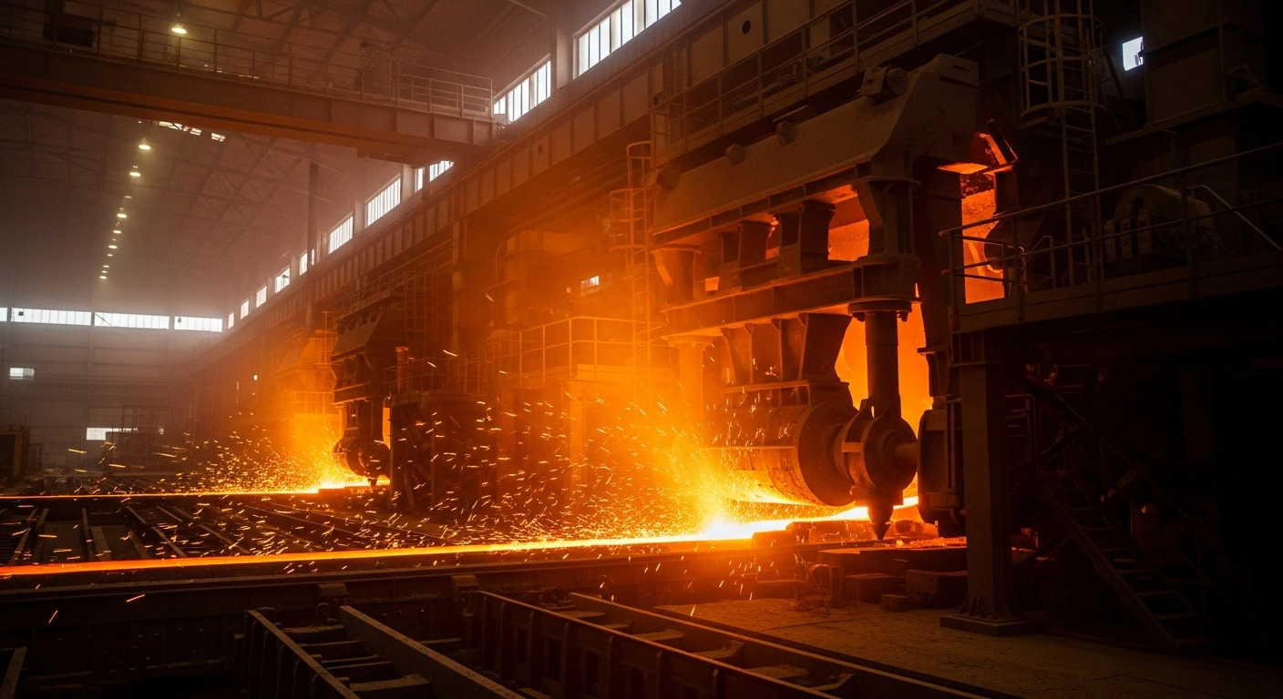 Molten steel flows through a modern industrial facility in Turkey, representing the country's record-breaking steel export performance in 2026.