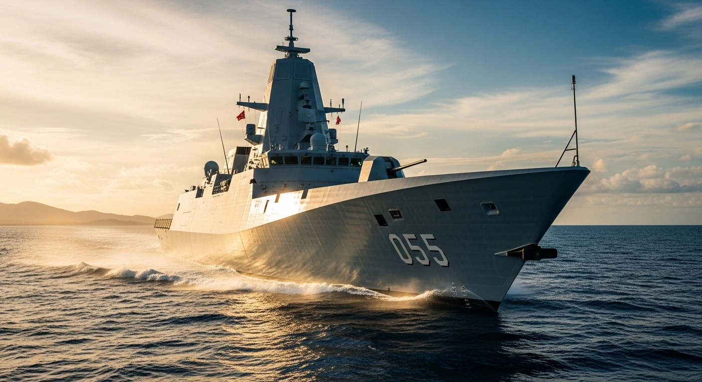 A modern naval corvette built by the Turkish defense contractor STM sails through the ocean as part of the Royal Malaysian Navy fleet.