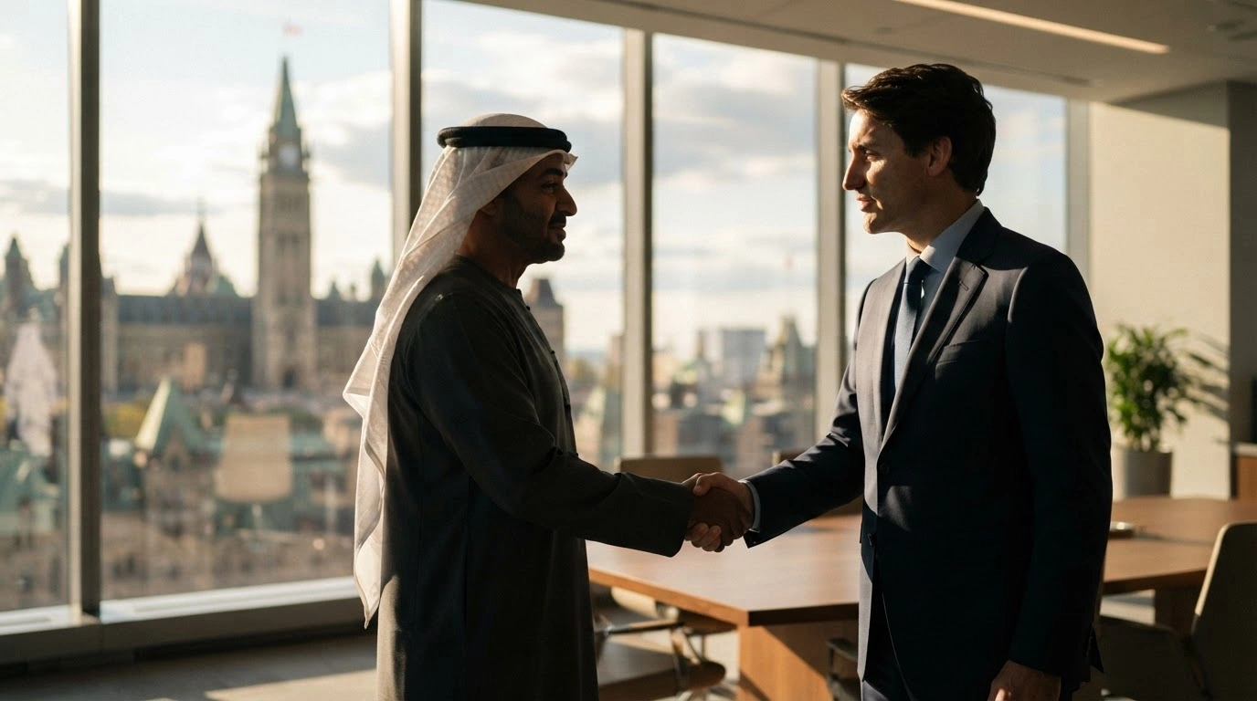 Crown Prince of Abu Dhabi Sheikh Khaled bin Mohamed bin Zayed Al Nahyan meets with Canadian officials in Ottawa to discuss strengthening bilateral ties between the United Arab Emirates and Canada.