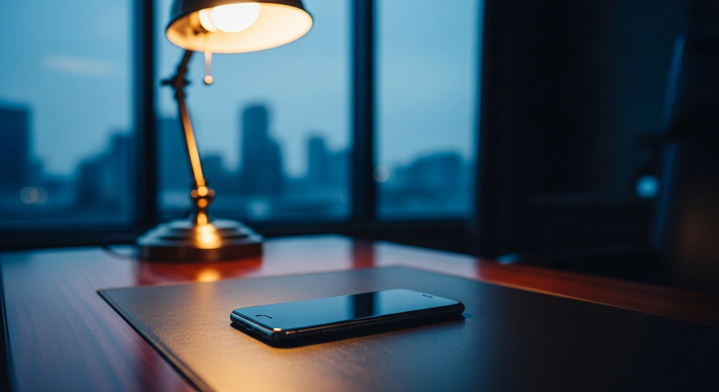 A smartphone on a desk represents a diplomatic phone call between UAE President Sheikh Mohamed bin Zayed Al Nahyan and Malaysian Prime Minister Anwar Ibrahim regarding regional security and the global economy.