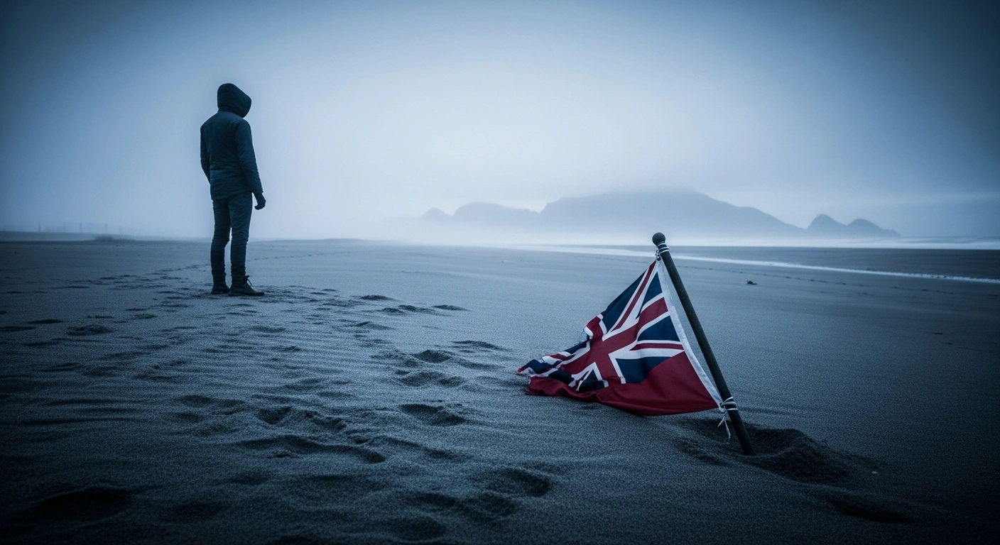 A lone figure stands on a desolate beach looking toward a distant horizon, representing the economic and political uncertainty following the UK's decision to leave the European Union.