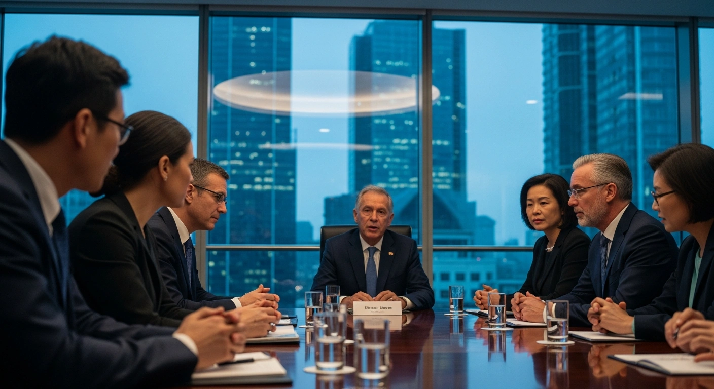 UK Foreign Secretary Yvette Cooper participates in a high-level diplomatic meeting with international partners to discuss global trade and security.