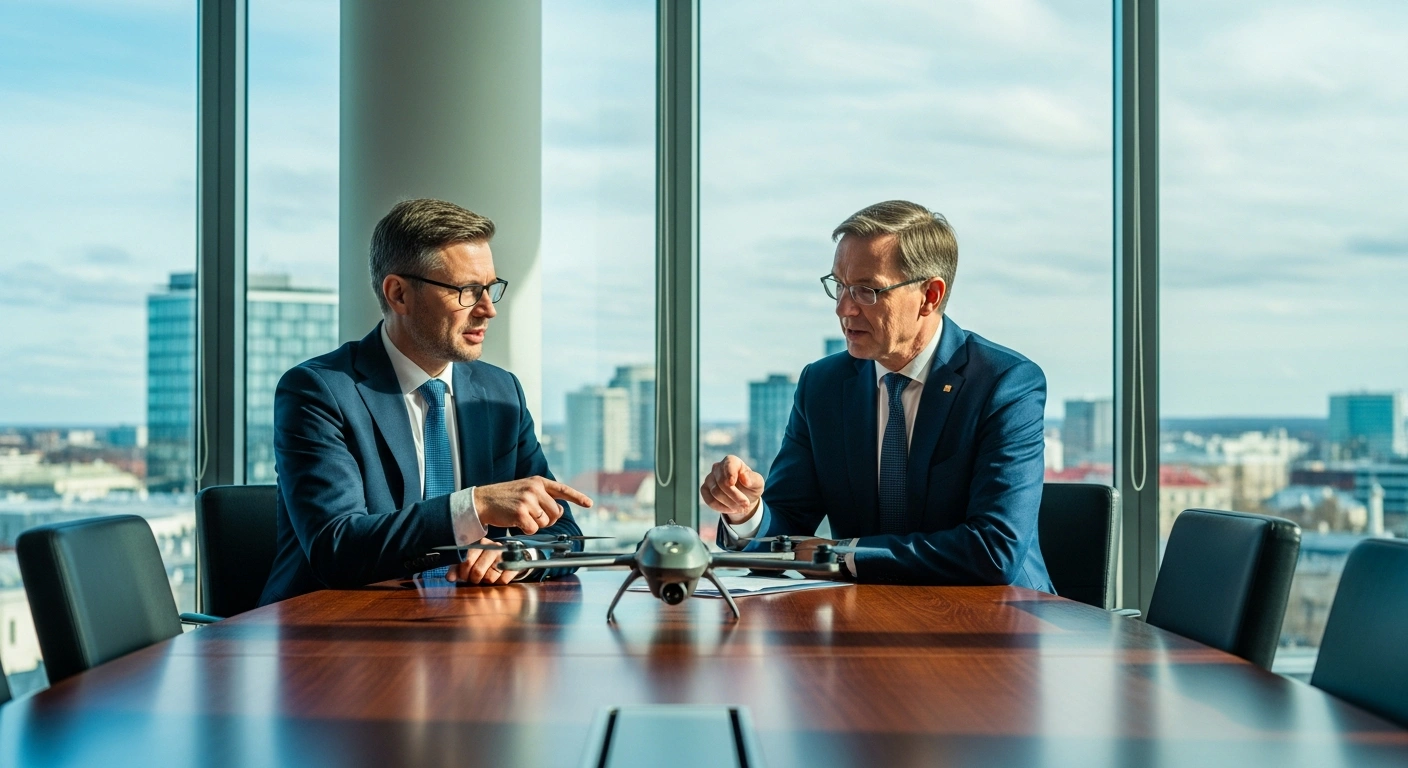 Ukrainian First Deputy Prime Minister Yuliia Svyrydenko meets with Estonian officials in Tallinn to discuss the development and procurement of unmanned defense systems.