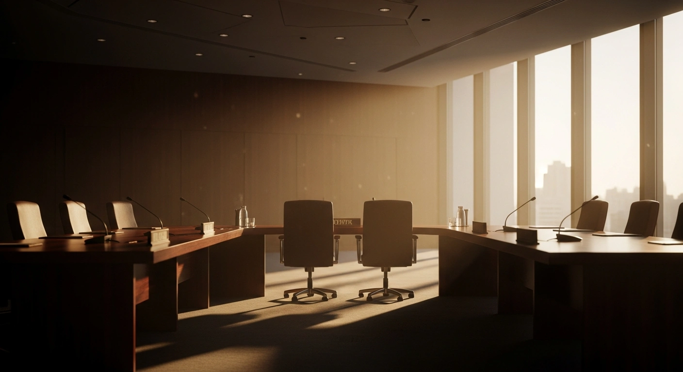 The United Nations headquarters conference room represents the diplomatic efforts to implement the U.S.-Iran agreement and ensure regional stability.