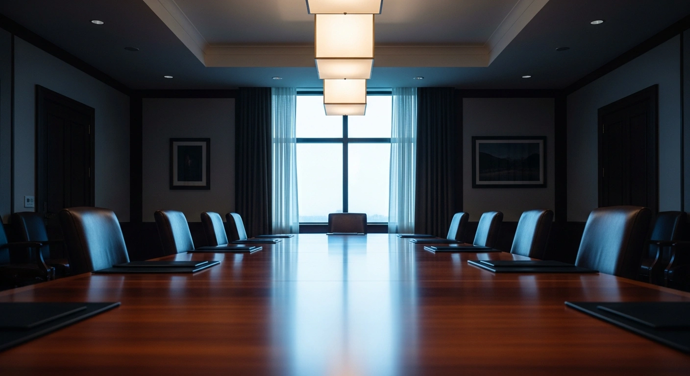 An empty conference room in Switzerland sits prepared for a meeting between United States and Iranian officials that has been postponed.