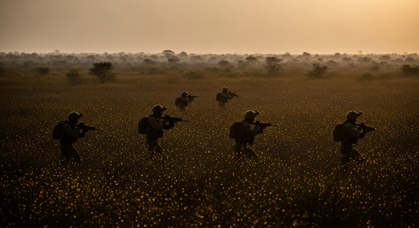 U.S. and Nigerian special forces conduct a joint counterterrorism operation in the Nigerian savanna.