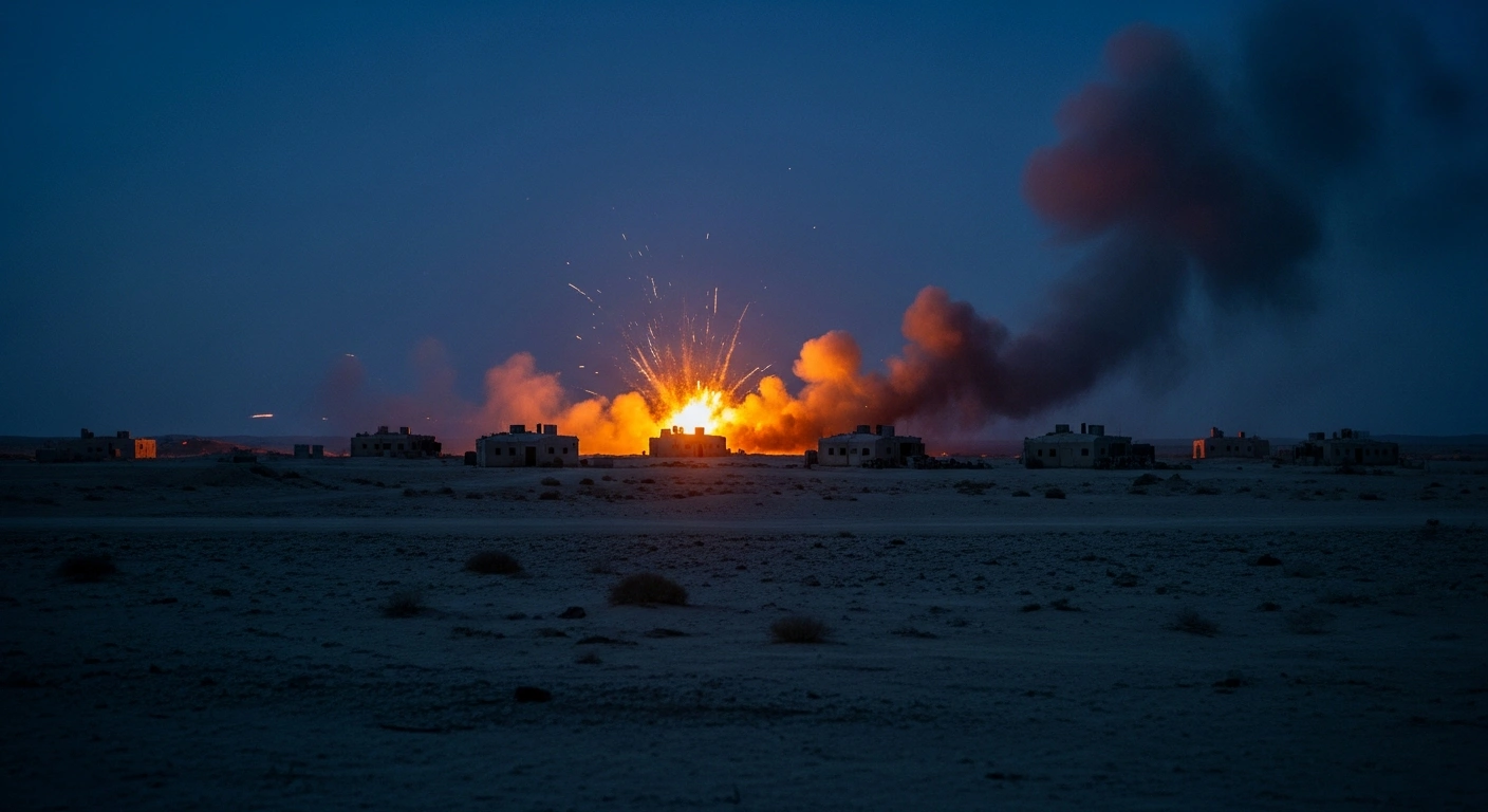 A U.S. military precision strike targets an Iran-aligned militia facility in Iraq following a series of drone attacks on coalition personnel.
