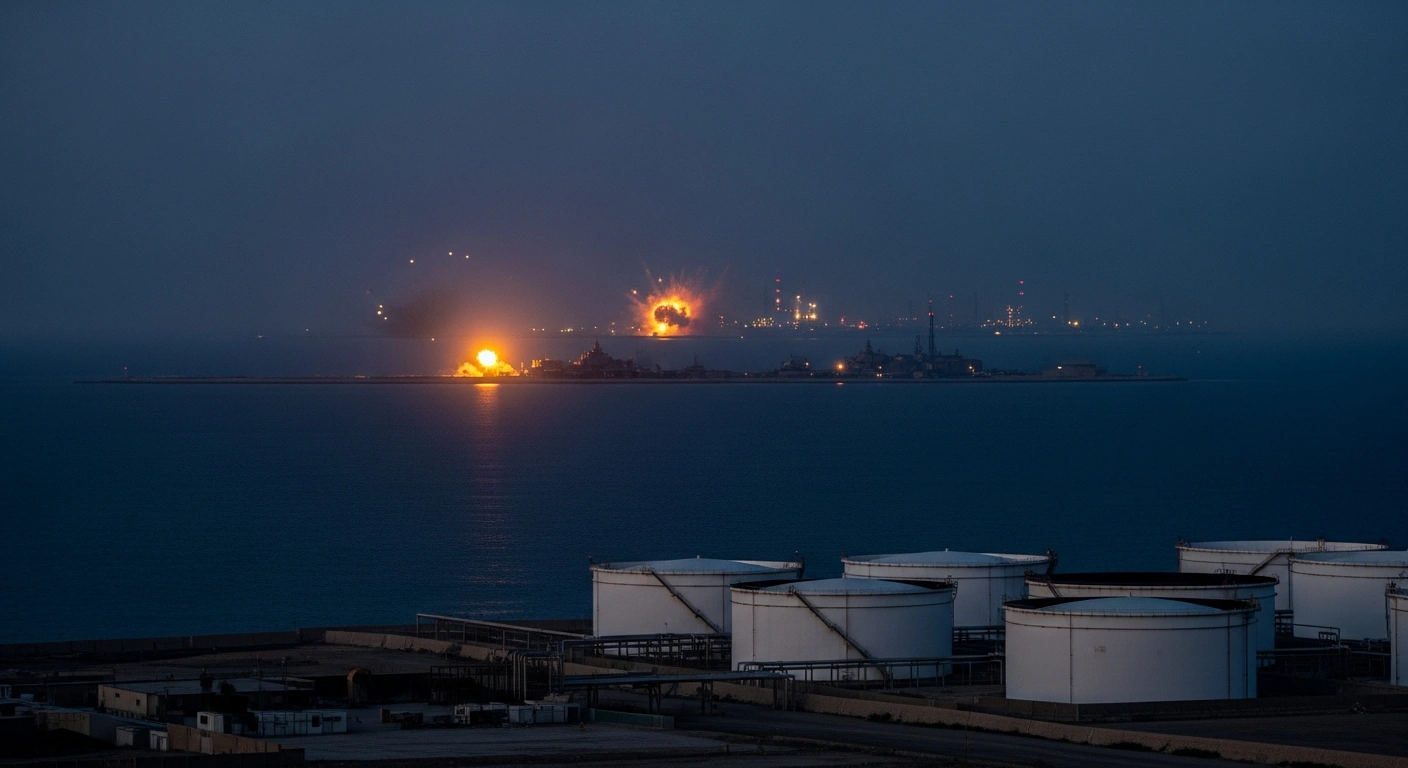 The United States military conducts precision strikes on military infrastructure on Kharg Island while avoiding the island's oil export facilities in the Persian Gulf.