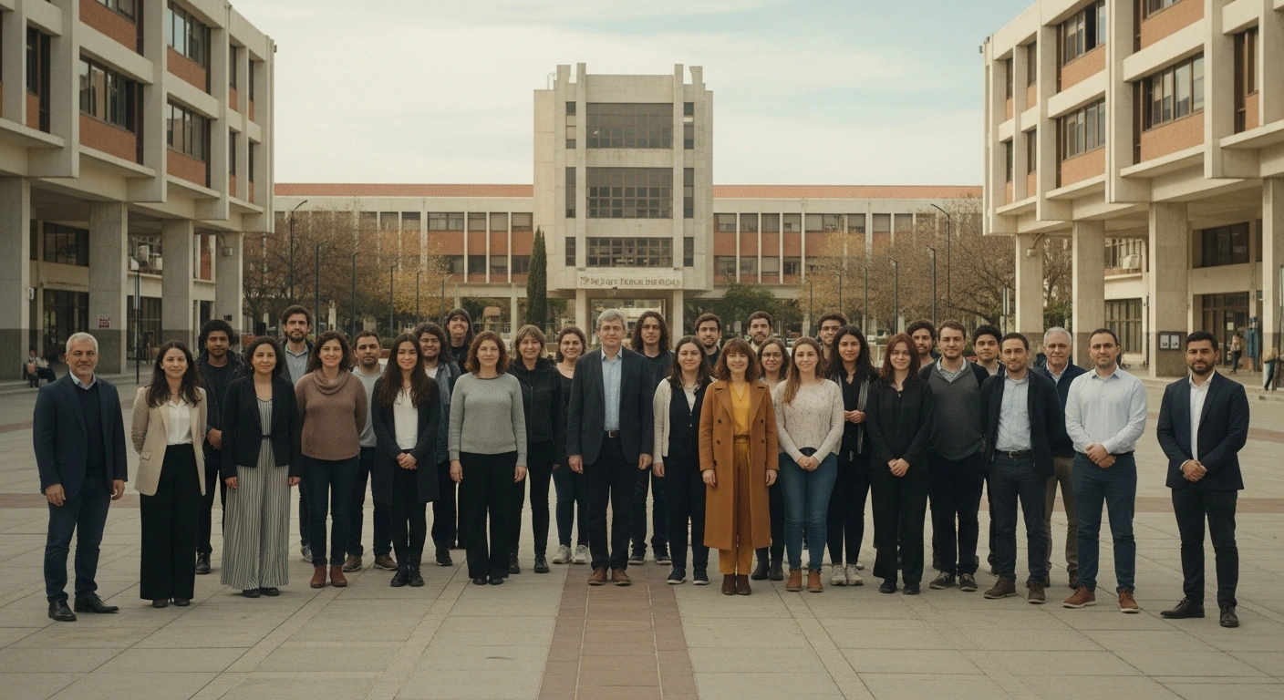 Professors and students gather in a protest on the University of São Paulo campus to demand better infrastructure and faculty hiring.