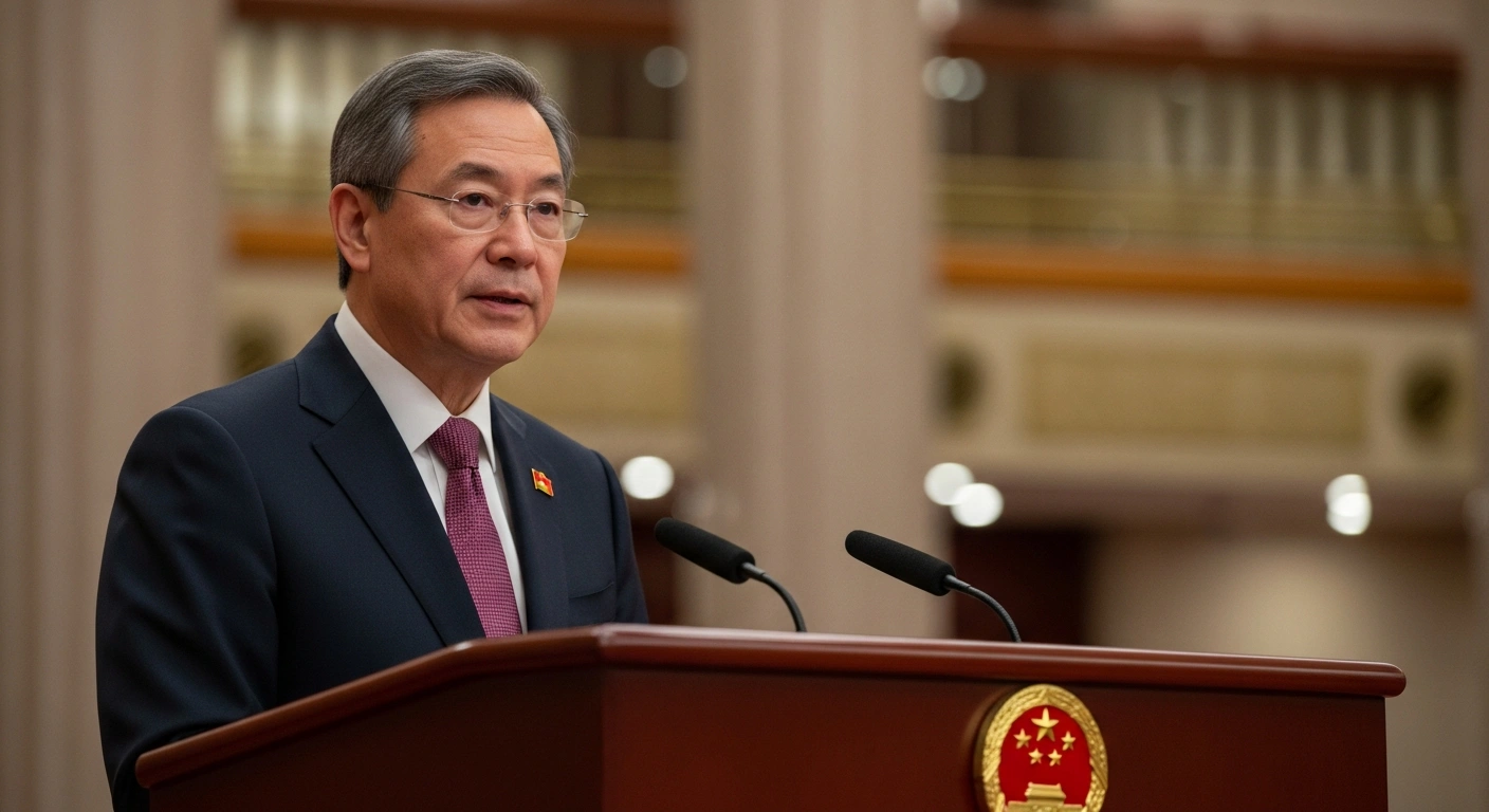 Chinese Foreign Minister Wang Yi speaks at a press conference during the National People's Congress in Beijing to discuss foreign policy.