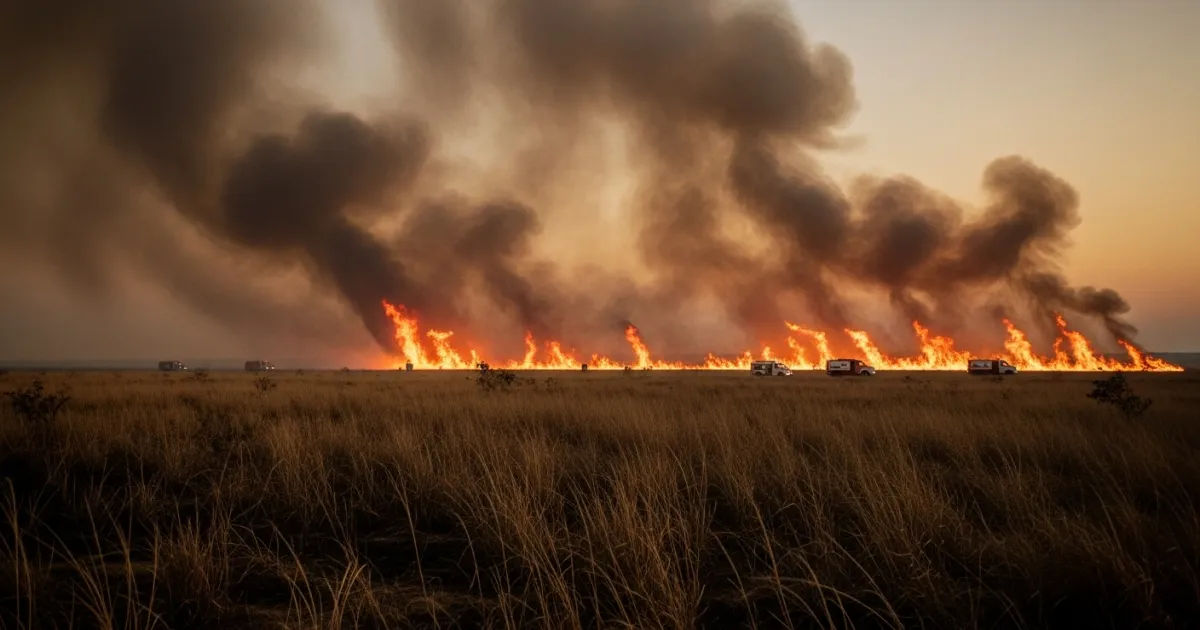 Wildfire Consumes 450 Hectares Near Santo Antônio do Leste, Brazil