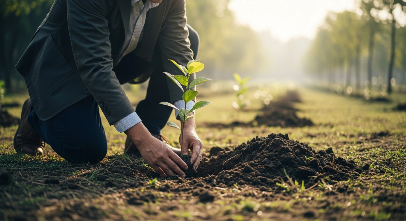 Chinese President Xi Jinping plants a young tree in a park in Beijing during a voluntary ecological conservation event.