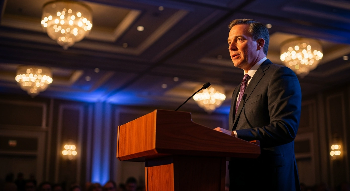 Chinese Ambassador to the US Xie Feng delivers a keynote address at the US-China Business Council's 50th anniversary gala in Washington, D.C.