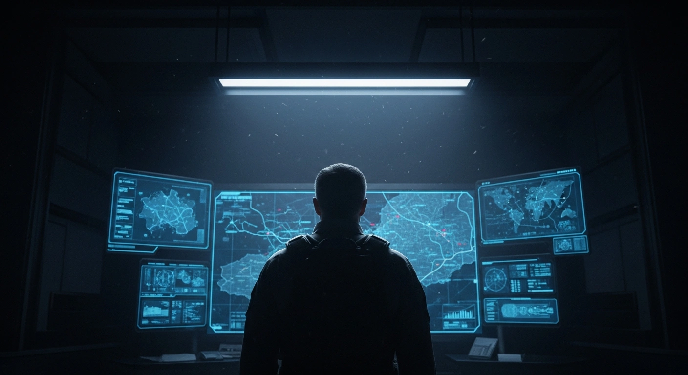 A somber military leader stands in a dimly lit command center while contemplating the implications of a new Russian military mobilization.