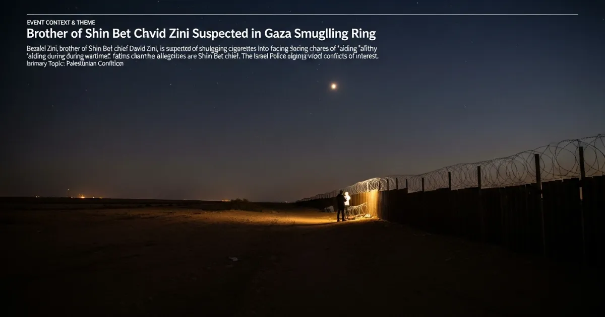 Brother of Shin Bet Chief David Zini Suspected in Gaza Smuggling Ring