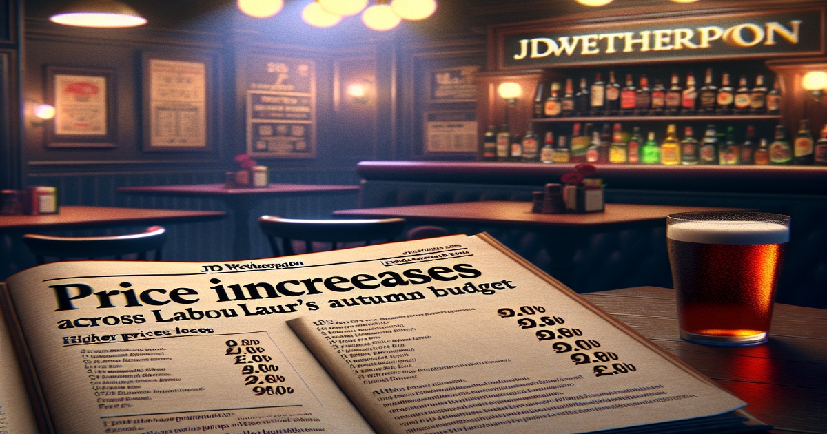 Main image to the post Price Increases Across JD Wetherspoon Locations Due to Labour's Autumn Budget