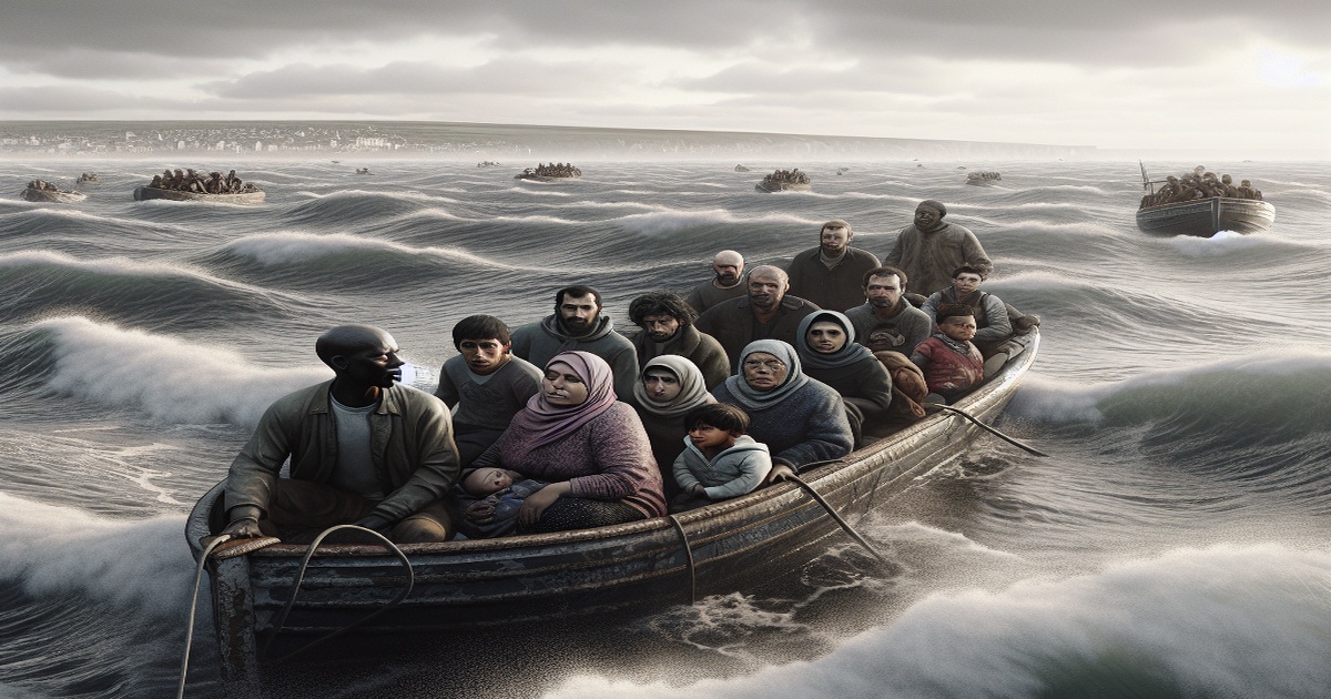 Main image to the post Migrants Cross Channel to Britain, Image Sparks Political Debate