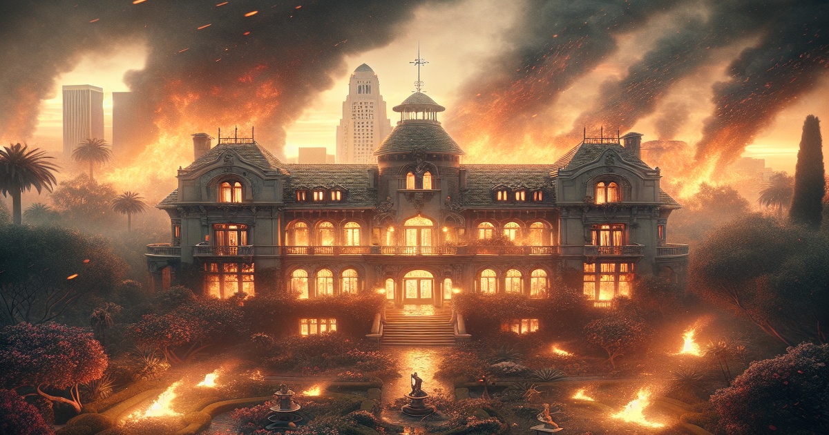 Main image to the post Succession" Mansion Destroyed in Los Angeles Wildfires