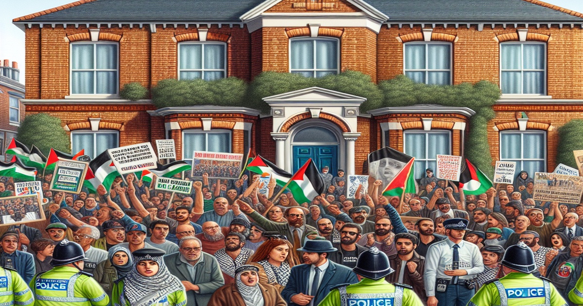 Main image to the post Protest at Minister's Home Fuels Debate on Politician Security and Pro-Palestinian Activism