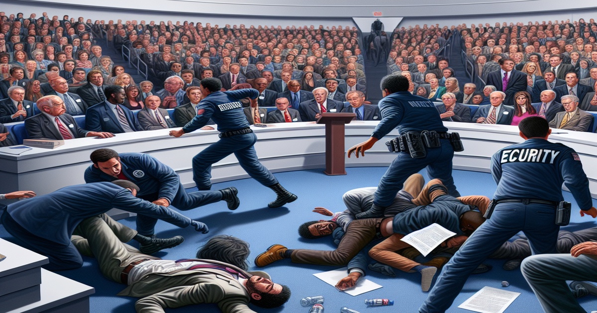 Main image to the post Artist's Actions Disrupt National Debate Tournament, Sparking Panic and Arrest