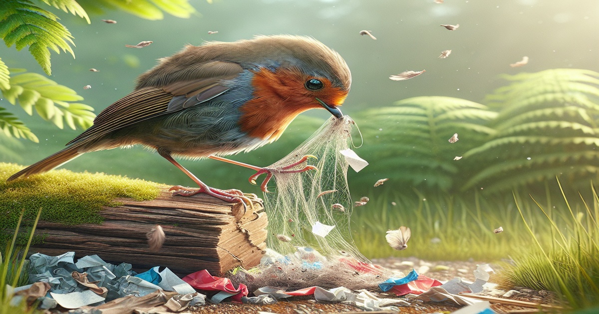 Main image to the post Robin Trapped in Fly Paper Highlights Devastating Effects of Litter on Wildlife
