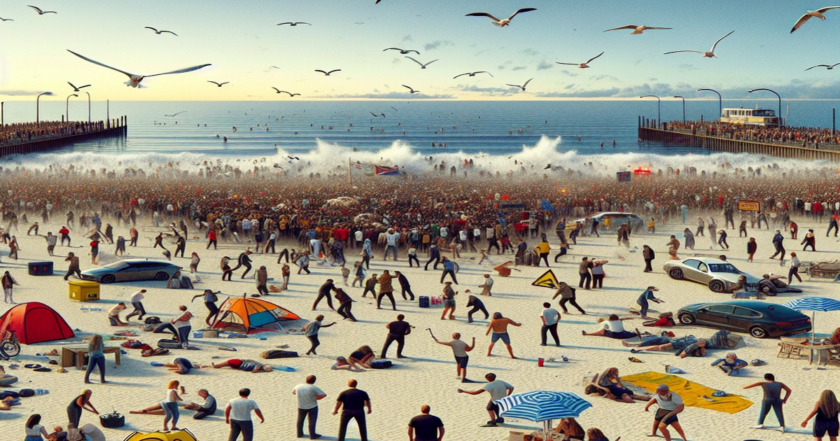 Main image to the post Mass Brawl Erupts Again at Bournemouth Beach as Tensions Rise