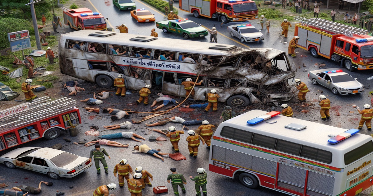 Main image to the post Tragic Bus Accident in Eastern Thailand Claims 18 Lives, Injures 31