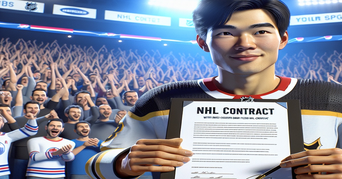 Main image to the post Kevin He Makes History as First Chinese-Born Player to Sign NHL Contract