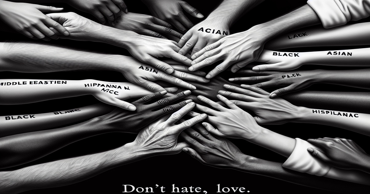 Main image to the post "The Holocaust Should Never Happen Again. Never Again. Don't Hate, Love.