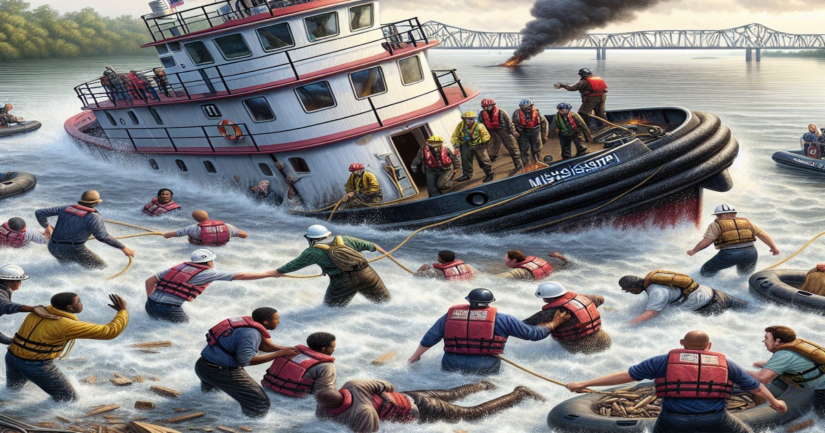 Main image to the post Tugboat Sinks in Mississippi River Collision, Crew Rescued