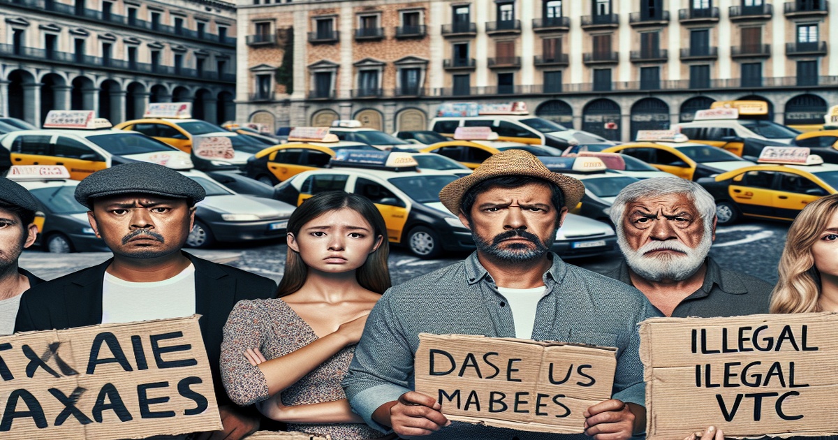 Main image to the post Taxi Drivers in Barcelona Ramp Up Protests Over Insurance Increases and Illegal VTCs