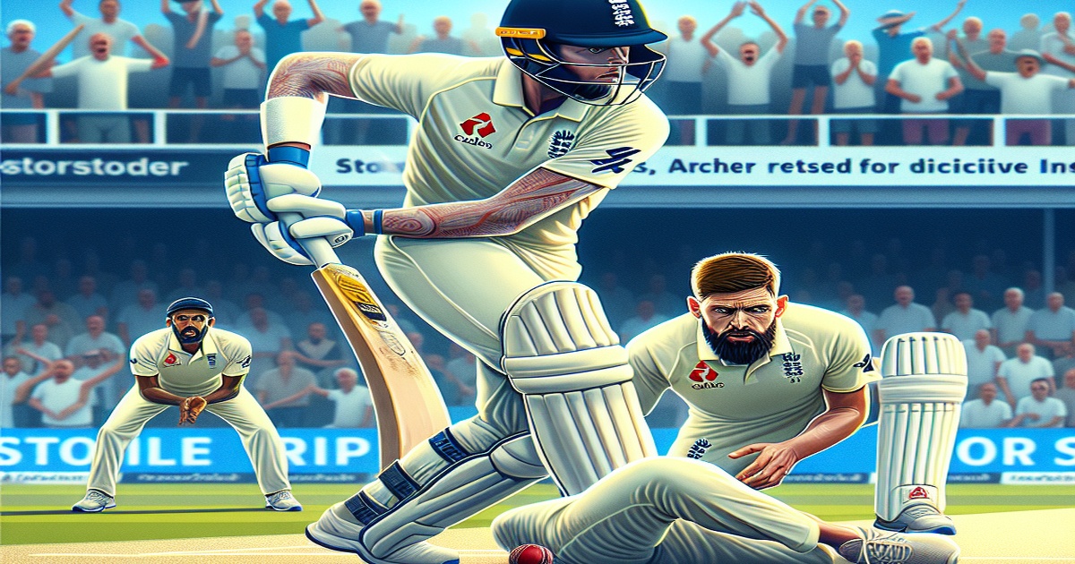 Main image to the post Stokes Injured, Archer Rested for Decisive India Test