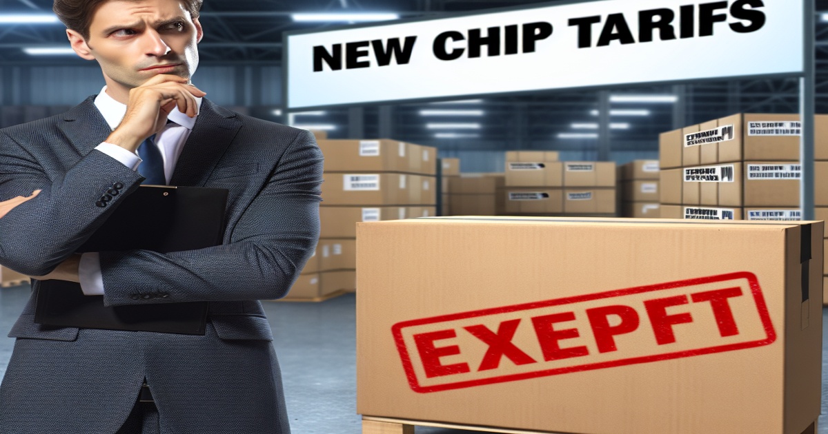 Main image to the post Trump Hints at New Chip Tariffs After Electronics Exemption