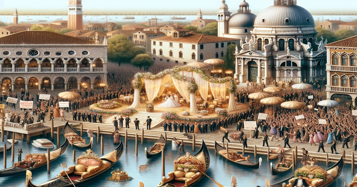 Main image to the post Venice Protests Against Jeff Bezos' Extravagant Wedding Amid Rising Local Concerns