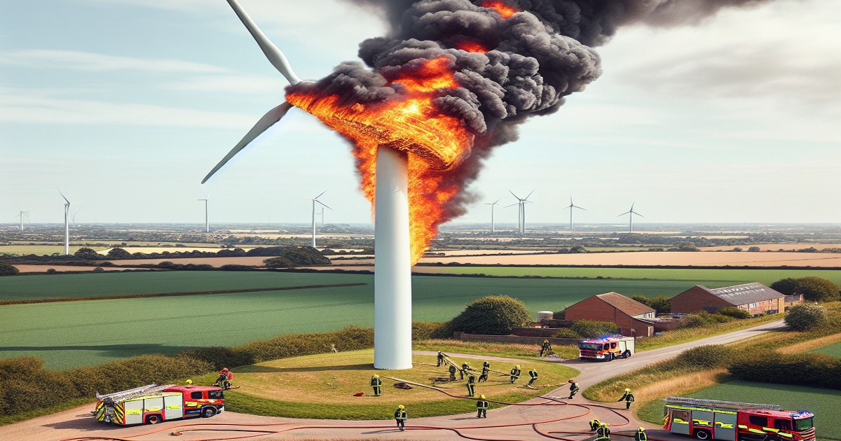 Main image to the post Blaze at Cambridgeshire Wind Turbine Quickly Contained