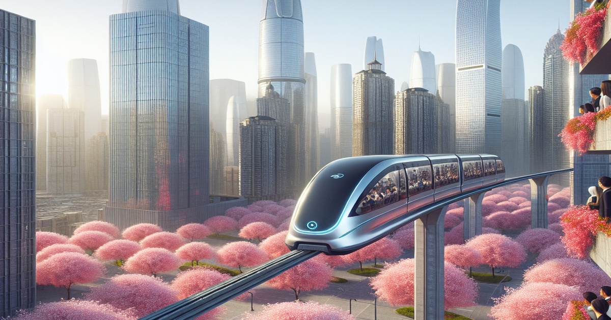 Chongqing SkyShuttle Showcases Spring Blossoms in Driverless Monorail Innovation