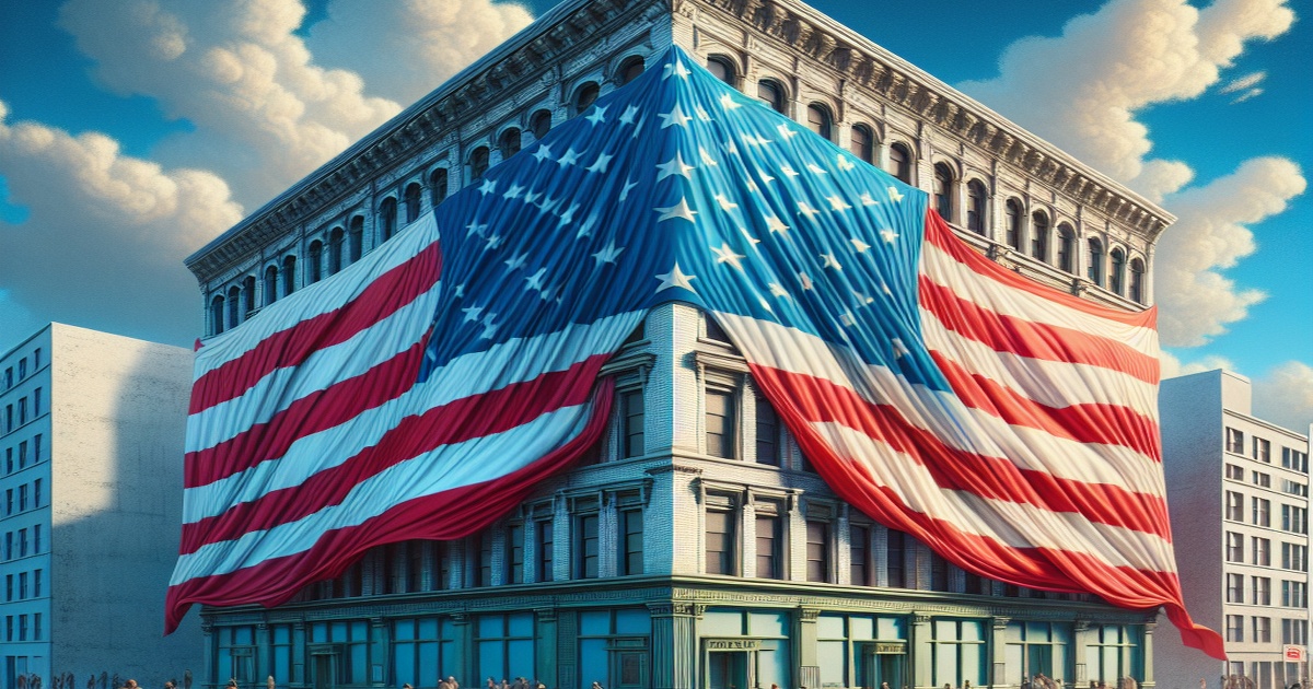 Main image to the post A Building's Patriotic Response to Trump's Actions
