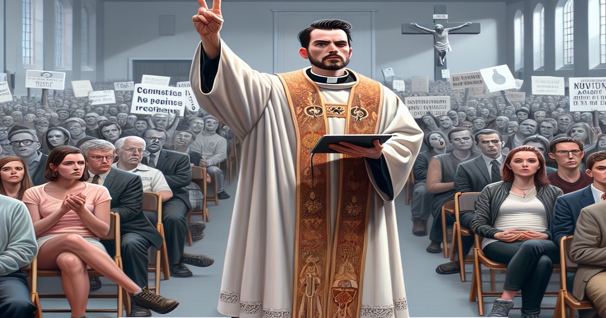 Main image to the post Right-Wing Priest Defrocked After Mimicking Elon Musk's Salute at Pro-Life Convention