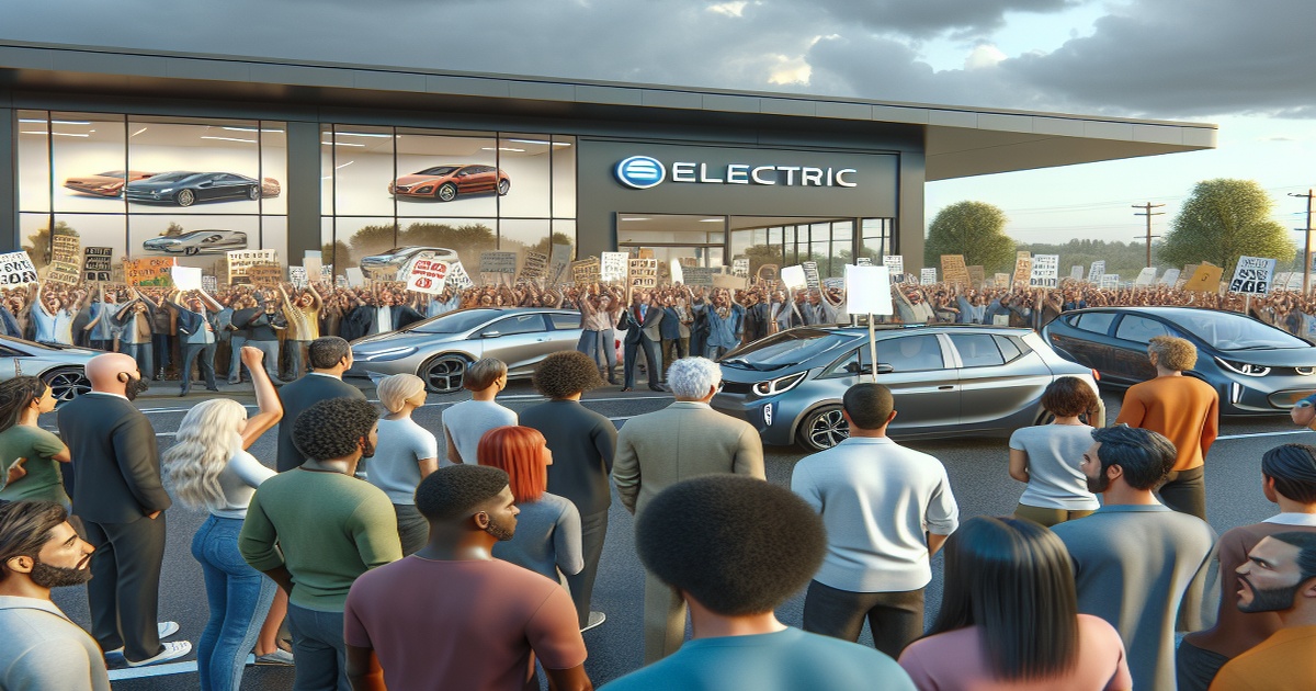 Main image to the post Protests Erupt at Tesla Stores as Discontent with Musk and Trump Grows