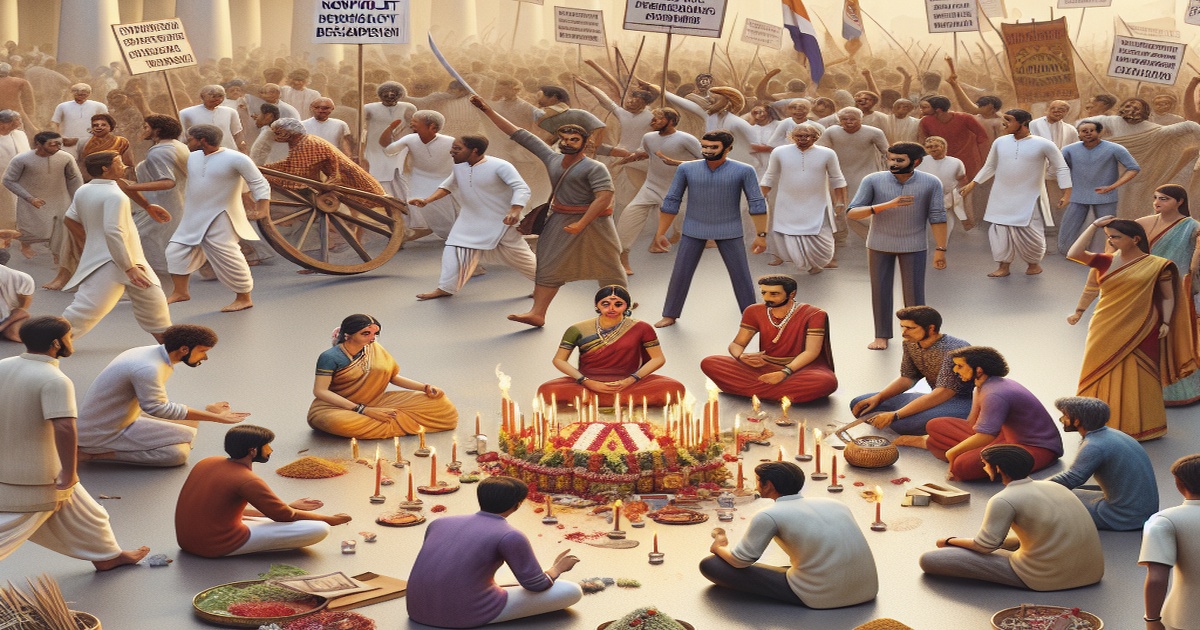 Main image to the post BJP MLA Leads Protest Against Alleged Assault on Hindu Devotees During Charak Puja