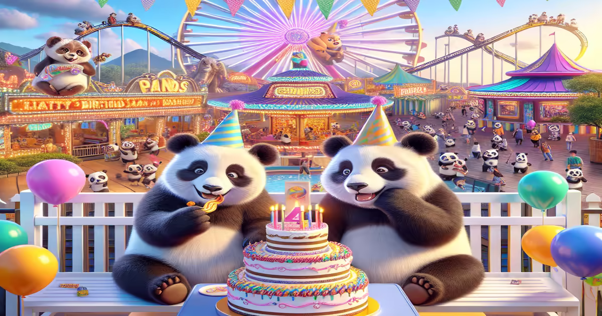 Main image to the post Giant Panda Twins Celebrate Fourth Birthday at Locajoy Theme Park