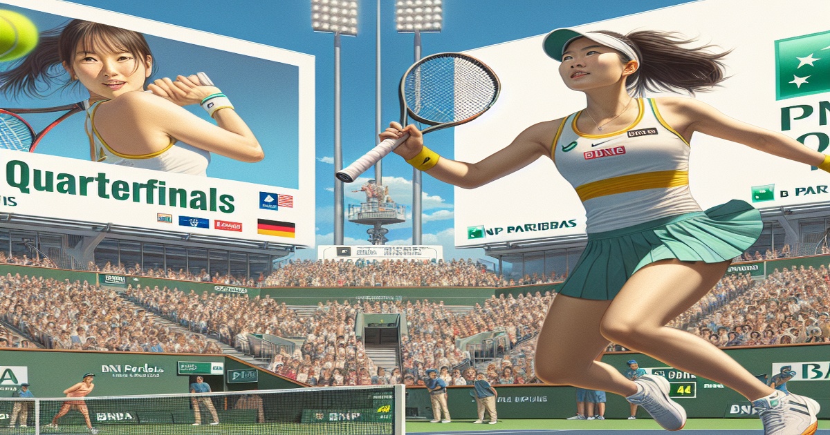 Main image to the post Zheng Qinwen Advances to Quarterfinals at BNP Paribas Open, Set to Face Iga Swiatek