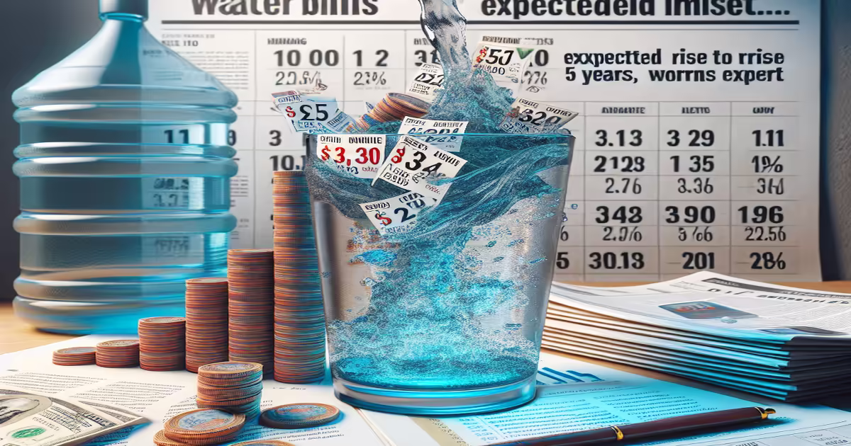 Water Bills Expected to Rise by 30% Over Five Years, Warns Expert