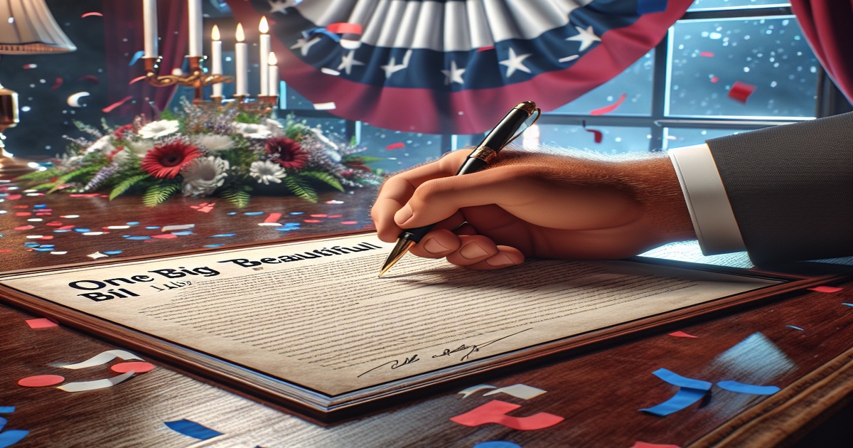 Main image to the post Trump Signs Landmark One Big Beautiful Bill into Law on July 4, 2025