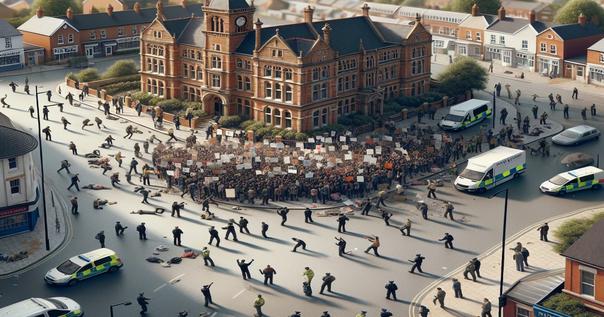 Chaos Erupts at Protest Against Migrant Hotel in Cheshunt