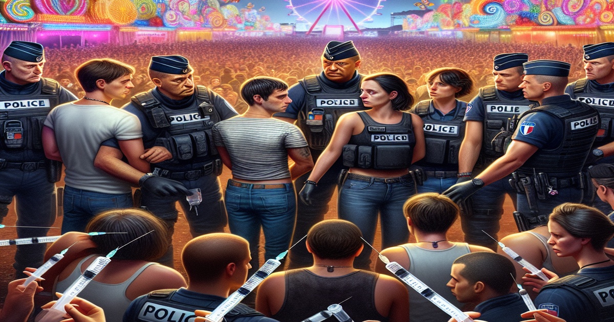 Main image to the post French Police Detain 12 Suspects Linked to Syringe Prickings at Music Festival