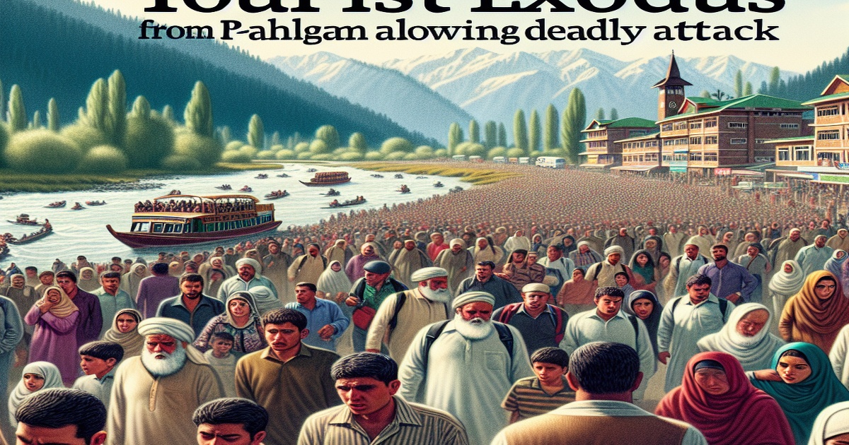 Main image to the post Tourist Exodus from Pahalgam Following Deadly Attack