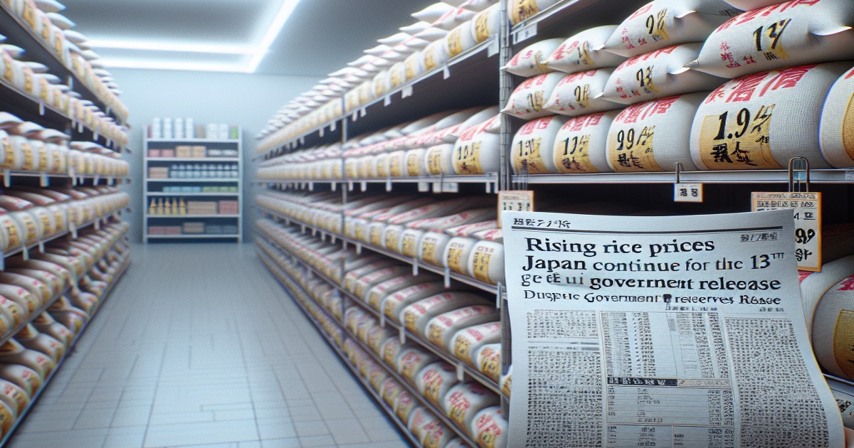Main image to the post Rising Rice Prices in Japan Continue for the 13th Week Despite Government Reserves Release