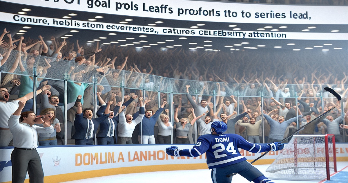 Main image to the post Domi's OT Goal Propels Leafs to Series Lead, Captures Celebrity Attention